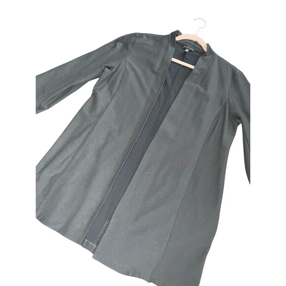 Eileen Fisher Gray Open Front Jacket Cardigan Career Wear Size Petite S Stretch‎ - Picture 1 of 11